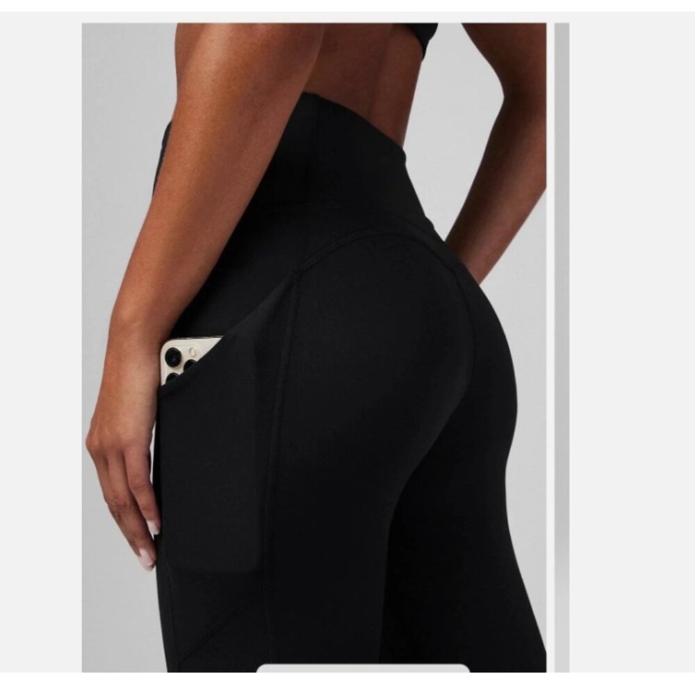 Fabletics Pureluxe Oasis High Waisted Tight Leggings Side Pockets Black Size M - Picture 3 of 4